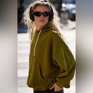 New Free People Final Call Hoodie In Martini Green Size M